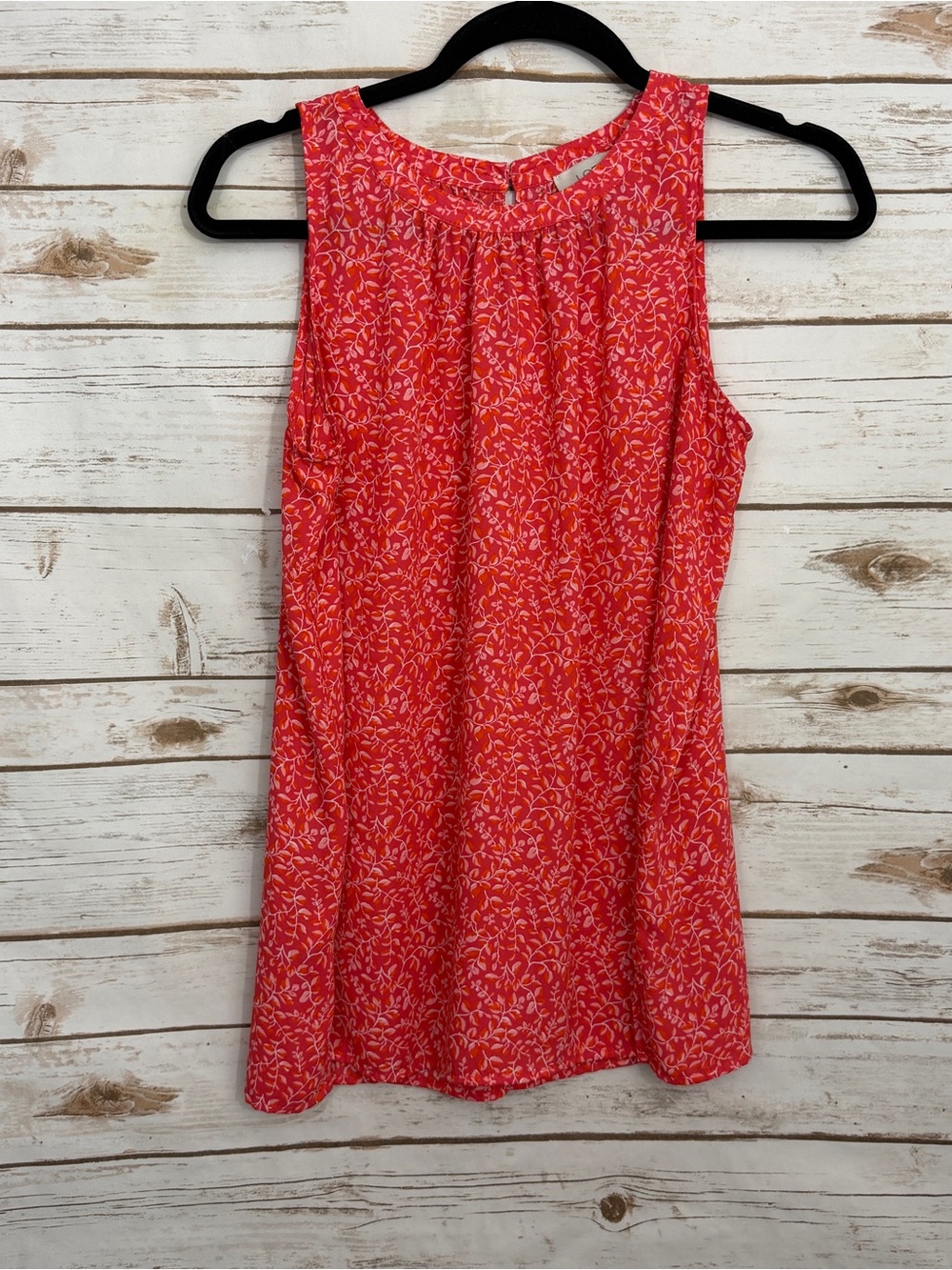 Loft Pink Floral Sleeveless Tank Top Small